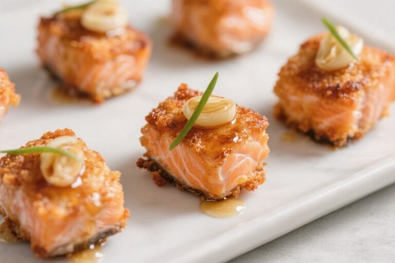 Crispy Honey Garlic Salmon Bites – Bite-Sized, Sticky, and Satisfying