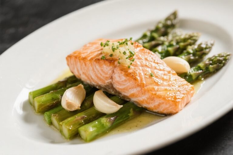 Garlic Butter Salmon & Asparagus – A Simple, Flavor-Packed Weeknight Dinner