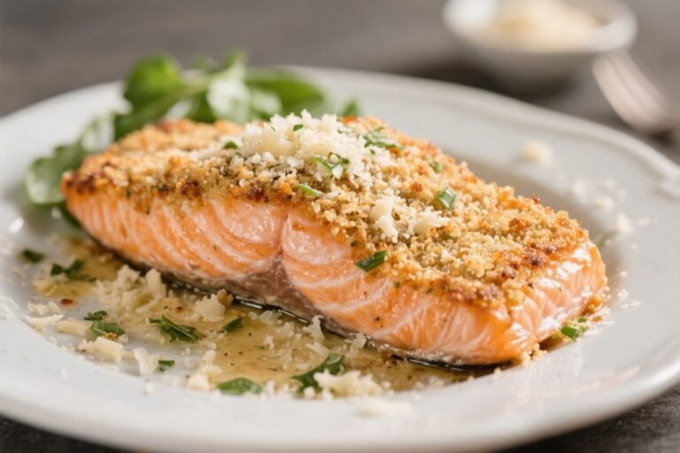 Garlic Parmesan Crusted Salmon – Crispy, Juicy, and Weeknight Easy