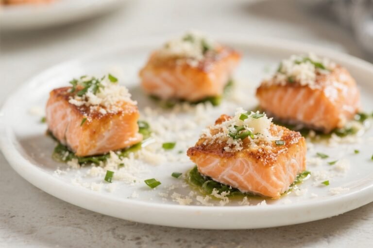 Garlic Parmesan Salmon Bites – Crisp, Buttery, and Weeknight Easy