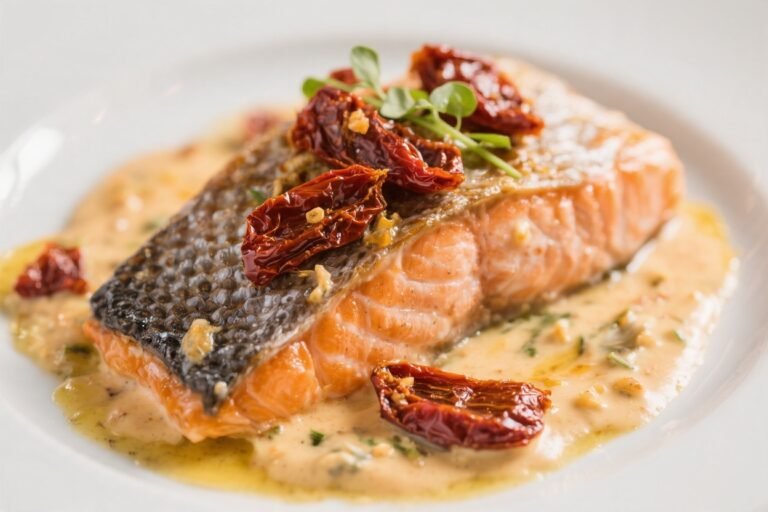 Creamy Sun-Dried Tomato Salmon – A Cozy, Flavor-Packed Skillet Dinner