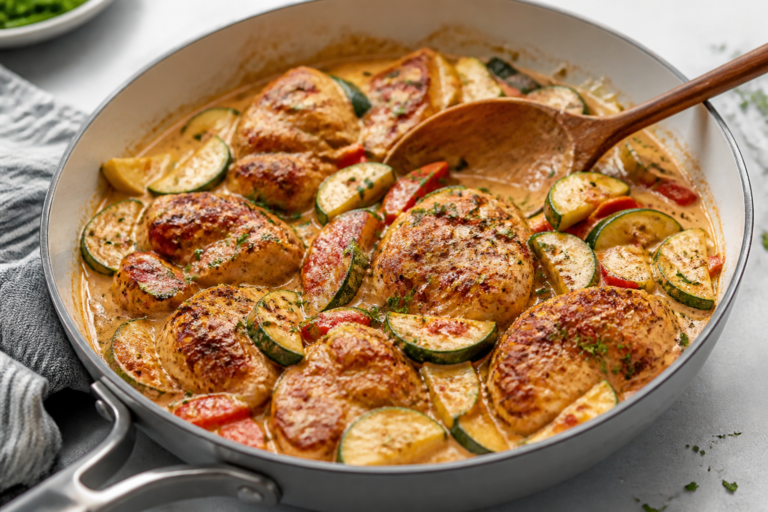 Creamy Cajun Chicken & Zucchini Skillet – A Cozy, One-Pan Dinner
