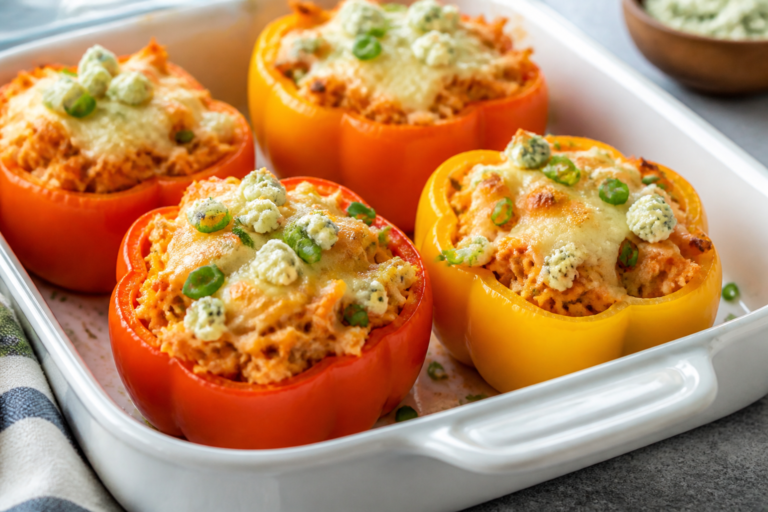 High Protein Buffalo Chicken Stuffed Peppers – Spicy, Satisfying, and Meal-Prep Friendly