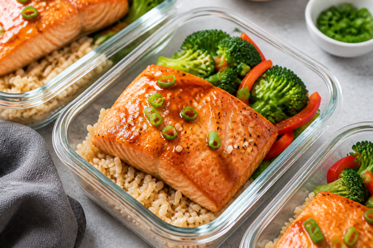 Easy Honey Garlic Salmon Meal Prep Bowls – Simple, Flavorful, and Ready for the Week