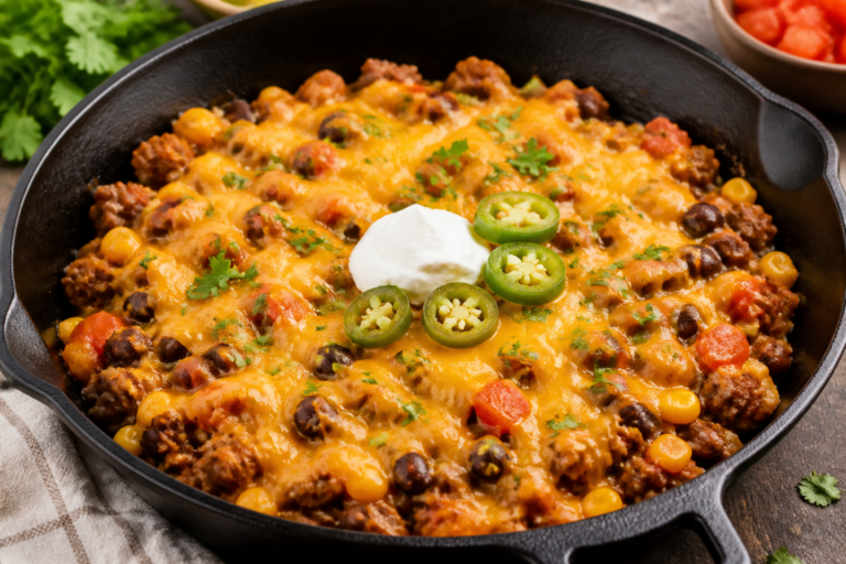 Cheesy Ground Turkey Taco Skillet – A Weeknight Favorite With Big Flavor