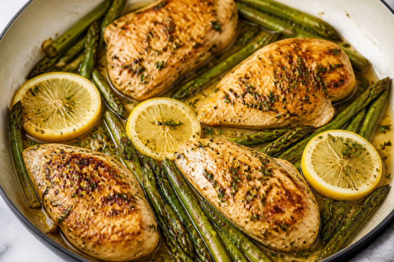 One Pan Lemon Herb Chicken & Asparagus – Bright, Easy, and Weeknight-Friendly
