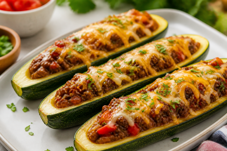 High Protein Beef Taco Stuffed Zucchini Boats – A Simple, Satisfying Dinner