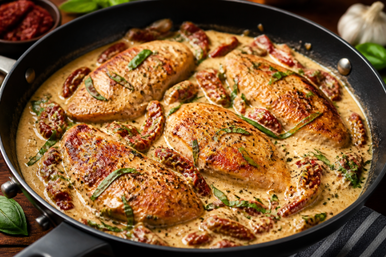 Creamy Sun-Dried Tomato Chicken Skillet – A Comforting One-Pan Dinner