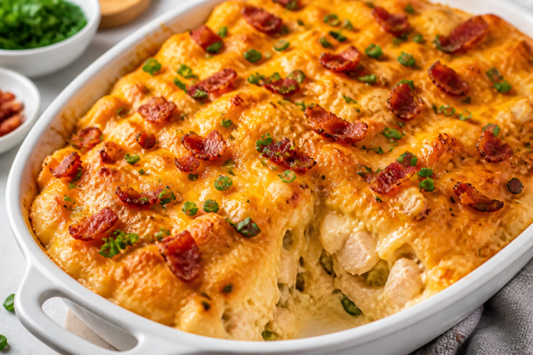 High Protein Chicken Bacon Ranch Casserole – Comforting, Simple, and Satisfying