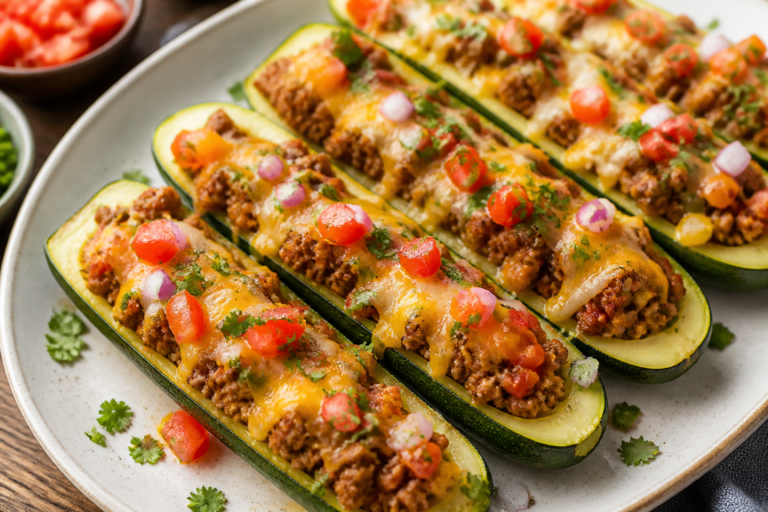 Easy Ground Beef Taco Zucchini Boats – A Fresh, Flavor-Packed Weeknight Dinner
