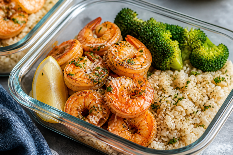 Garlic Parmesan Shrimp Meal Prep Bowls – Easy, Flavorful, and Ready for the Week