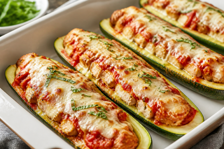 Low Carb Chicken Parmesan Zucchini Boats – A Cozy, Weeknight-Friendly Dinner