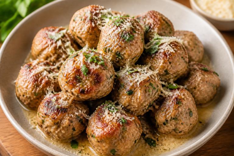 High Protein Garlic Parmesan Meatballs – Easy, Juicy, and Meal-Prep Friendly