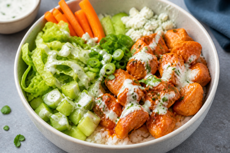 Easy Buffalo Ranch Chicken Bowls – A Flavor-Packed, Weeknight-Friendly Meal
