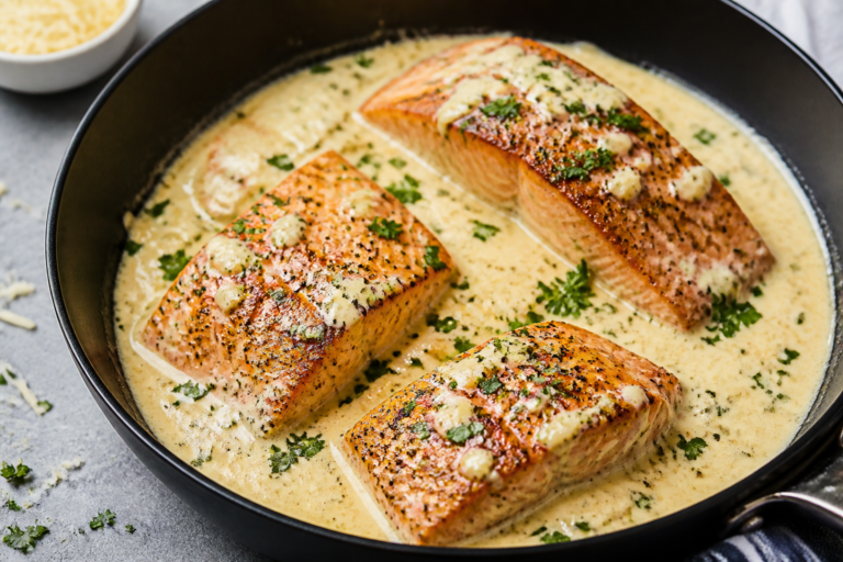 Creamy Garlic Parmesan Salmon Skillet – Comforting, Fast, and Flavor-Packed