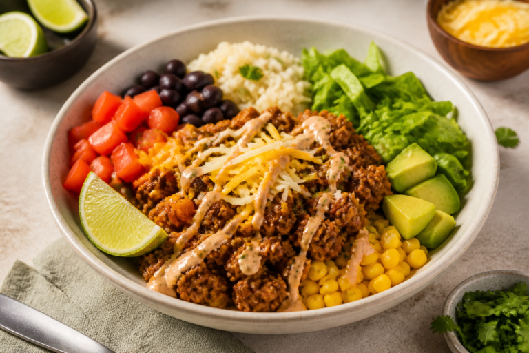 High Protein Ground Turkey Burrito Bowls – Simple, Satisfying, and Meal-Prep Friendly