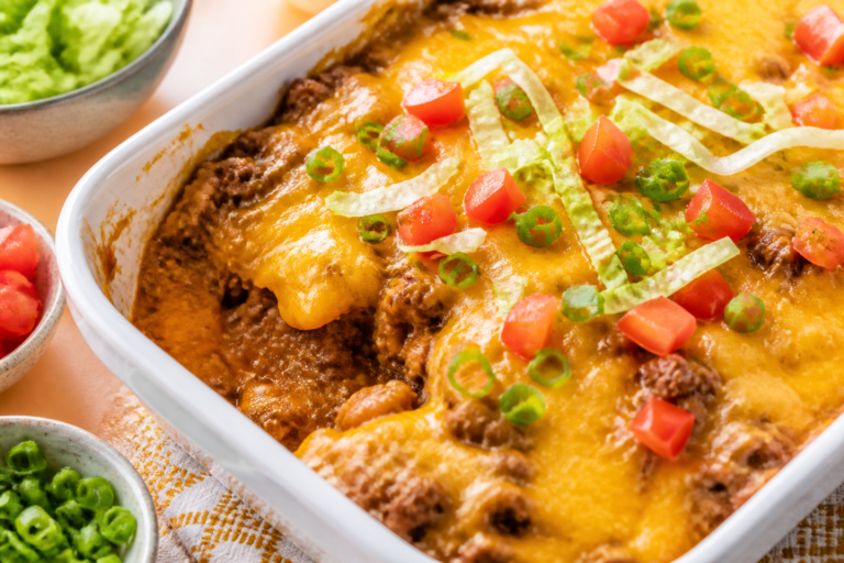 Easy Cheesy Beef Taco Bake – A Comforting, Crowd-Pleasing Dinner