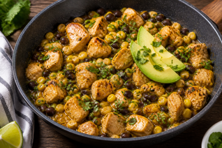 High Protein Salsa Verde Chicken Skillet – Fast, Flavorful, and Satisfying
