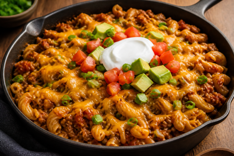 Ground Beef Taco Pasta Skillet – A Fast, Flavor-Packed Weeknight Dinner