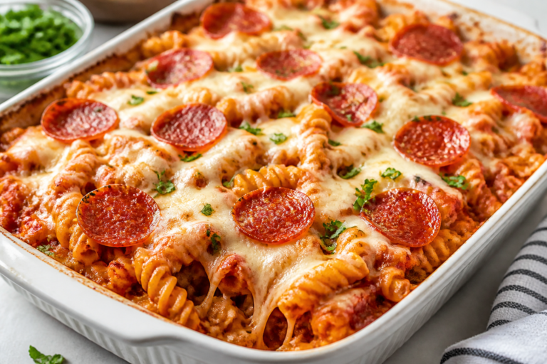 Dump-and-Bake Pizza Pasta Casserole – A No-Fuss Weeknight Favorite