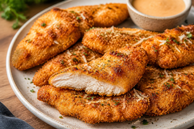 Crispy Parmesan Crusted Chicken Tenders – Golden, Juicy, and Easy