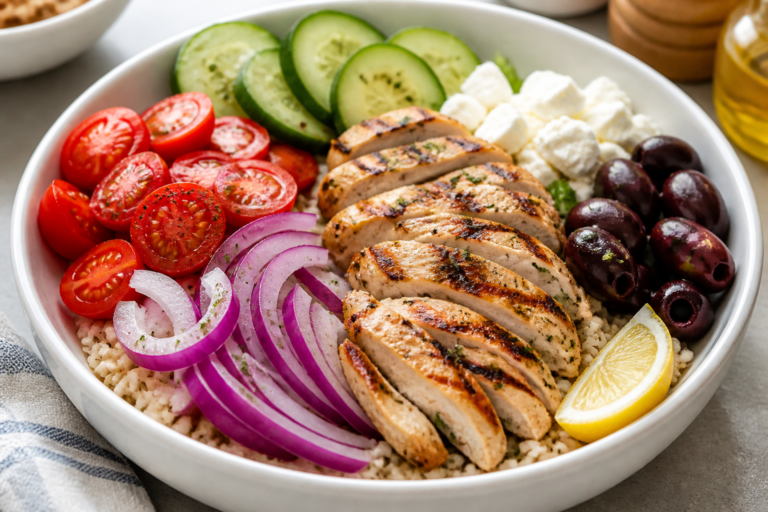 Easy Healthy Greek Chicken Bowls – Fresh, Flavorful, and Weeknight-Friendly