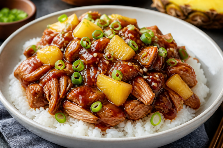 Slow Cooker Hawaiian BBQ Chicken – Easy, Juicy, and Crowd-Pleasing
