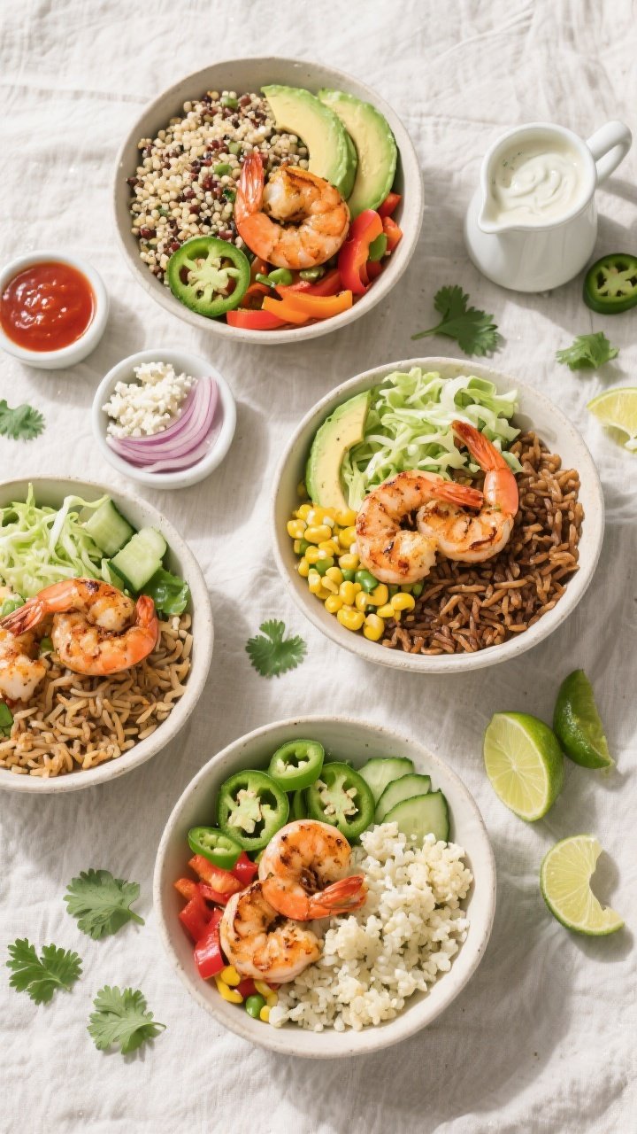 Overhead “tasty top view,” customizable spread: Top-down shot of multiple assembled Chili Lime S