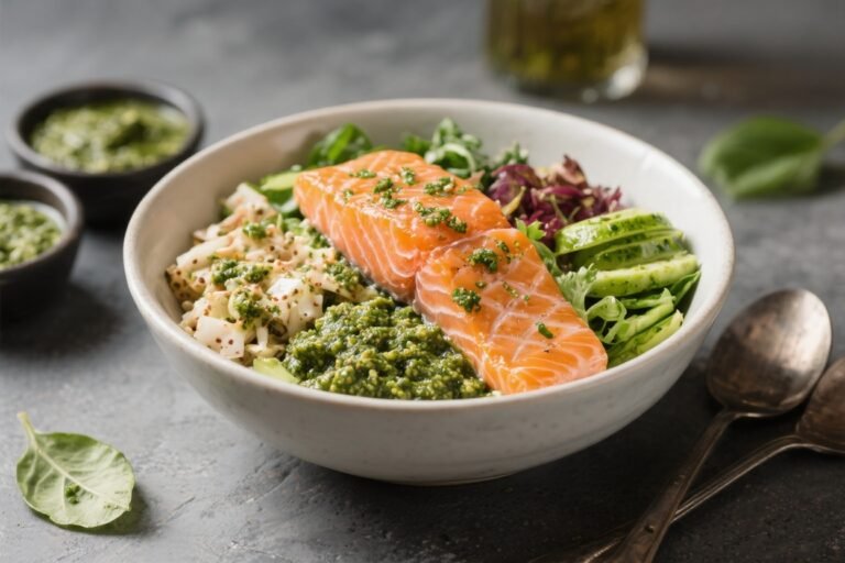 High Protein Pesto Salmon Bowls – Fresh, Satisfying, and Easy