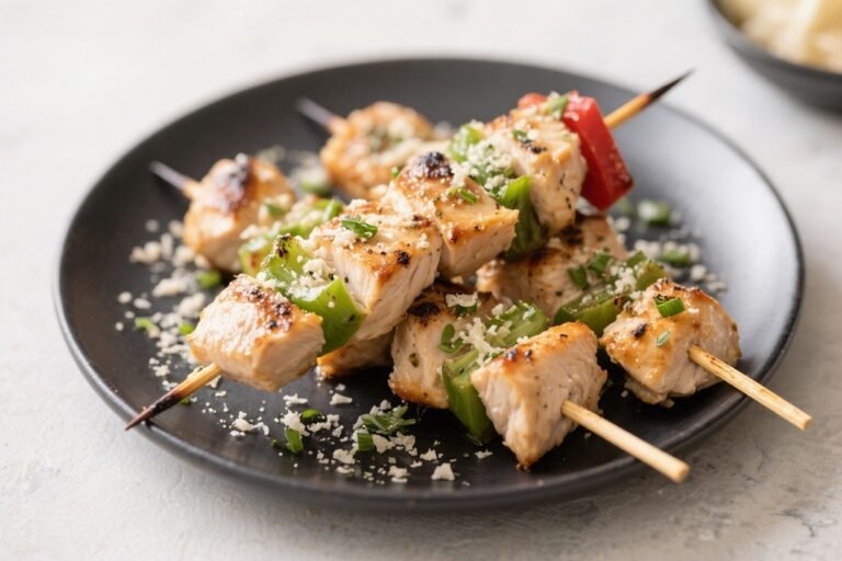 Healthy Garlic Parmesan Chicken Kabobs – Bright, Savory, and Weeknight-Friendly