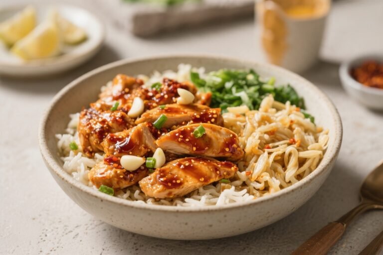Spicy Honey Garlic Chicken Bowls – Sweet, Savory, and Satisfying