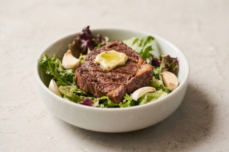 Steak & Garlic Butter Salad Bowl – A Fresh, Satisfying Weeknight Favorite