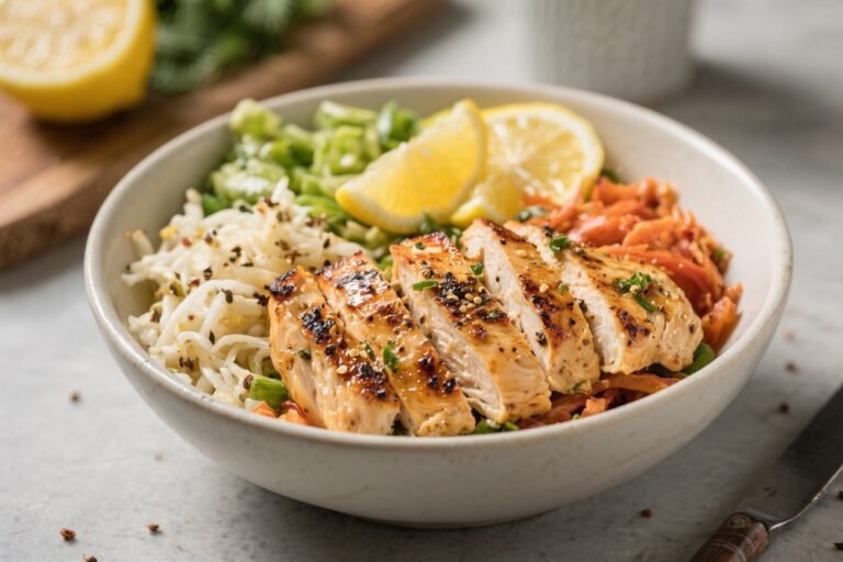 Grilled Lemon Pepper Chicken Bowls – Bright, Fresh, and Meal-Prep Friendly