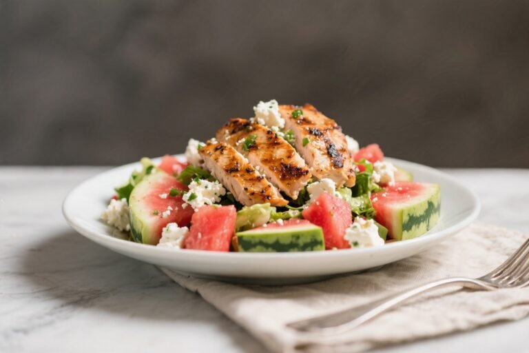 Grilled Chicken & Watermelon Feta Salad – Bright, Fresh, and Satisfying