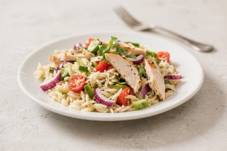Greek Chicken Orzo Salad – Fresh, Bright, and Satisfying