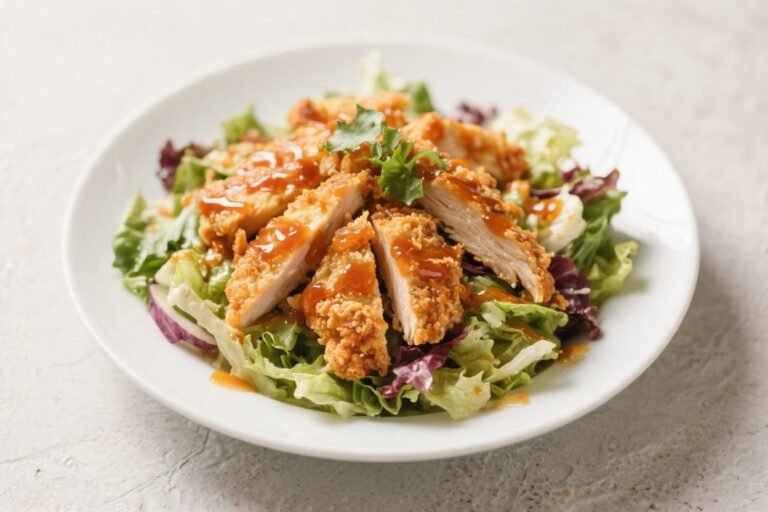 Crispy Hot Honey Chicken Salad – A Sweet-Heat Crunch You’ll Crave