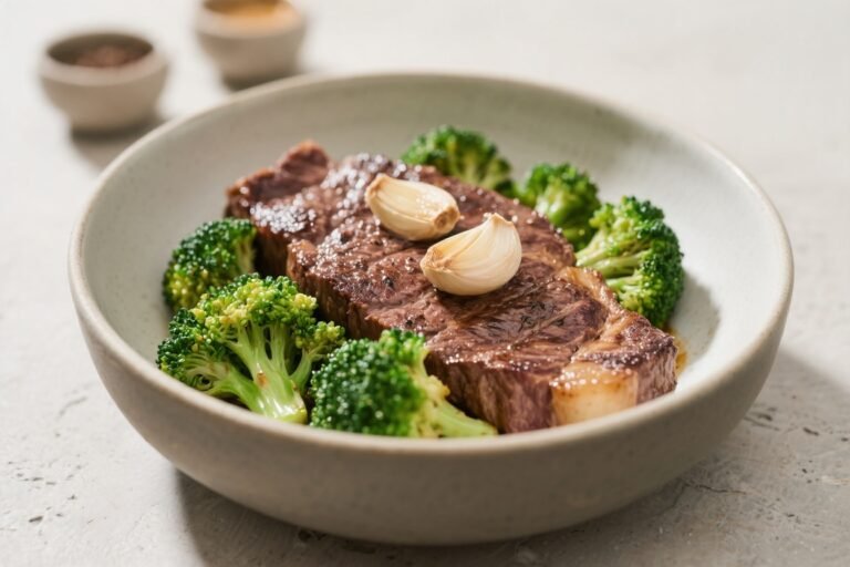Garlic Steak and Broccoli Bowl – A Simple, Satisfying Weeknight Favorite