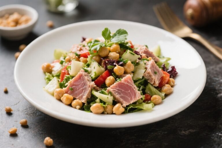 Mediterranean Tuna Chickpea Salad – Bright, Fresh, and Satisfying