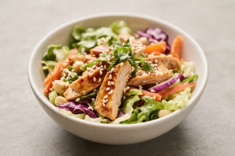 Asian Sesame Chicken Salad Bowl – Fresh, Crunchy, and Full of Flavor
