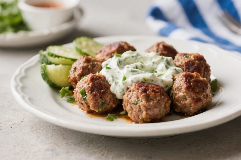 High-Protein Greek Turkey Meatballs & Tzatziki – Simple, Fresh, and Satisfying