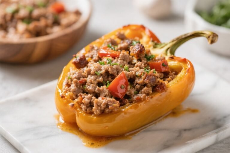 High-Protein Ground Turkey Stuffed Peppers – A Satisfying, Healthy Weeknight Dinner