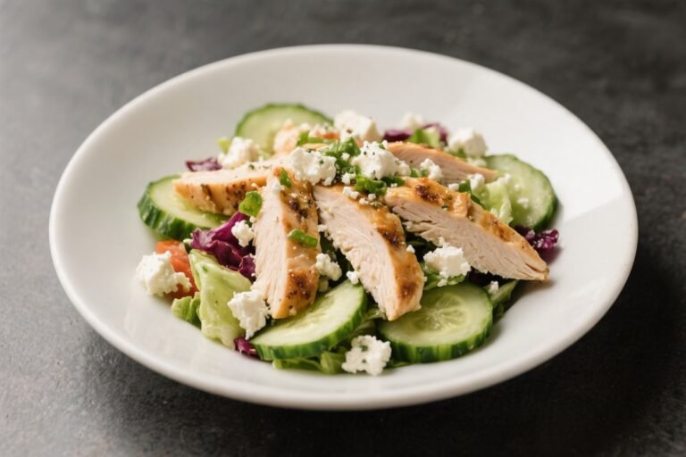 Greek Chicken Cucumber Feta Salad – Bright, Fresh, and Satisfying