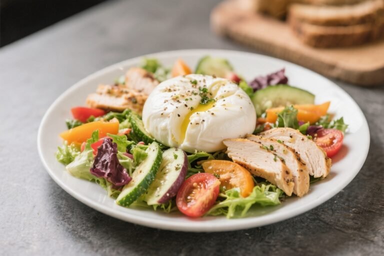 Summer Chicken Burrata Salad – Bright, Fresh, and Satisfying
