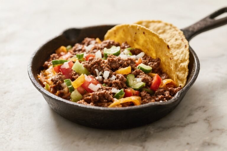 High-Protein Ground Beef Taco Skillet – Fast, Flavorful, and Satisfying