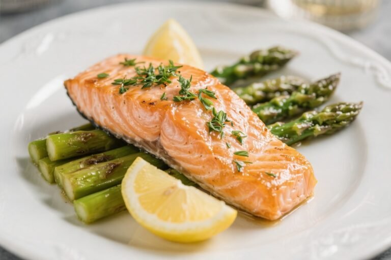 High-Protein Lemon Herb Salmon & Asparagus – Bright, Fresh, and Satisfying