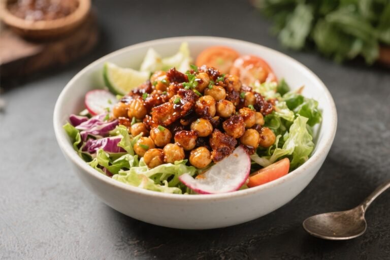 Crispy BBQ Chickpea Salad Bowl – A Fresh, Flavor-Packed Meal
