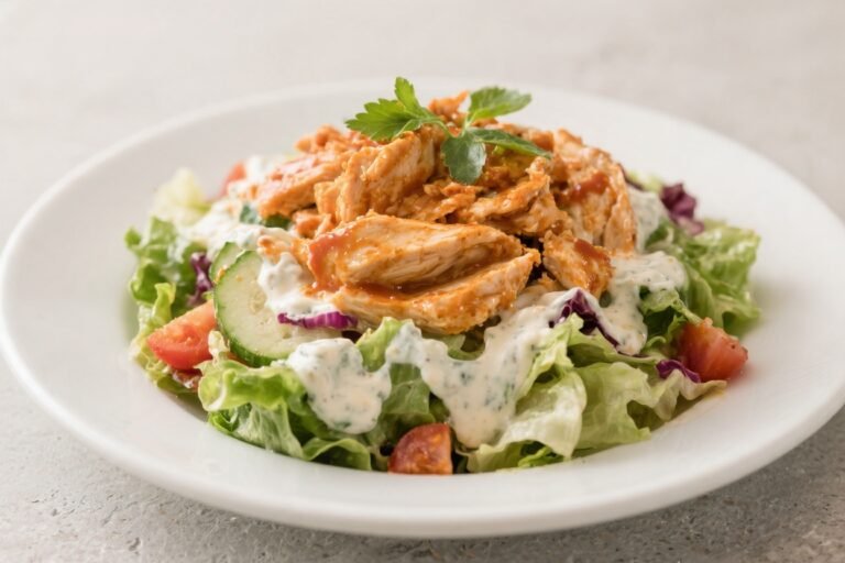 Buffalo Chicken Ranch Salad – Bold, Creamy, and Crunchy Comfort