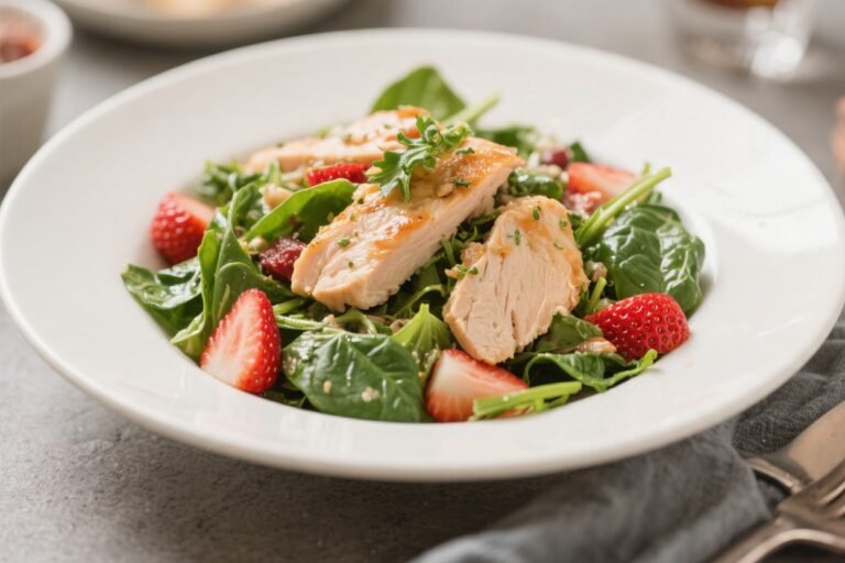 Strawberry Chicken Spinach Salad – Bright, Fresh, and Satisfying