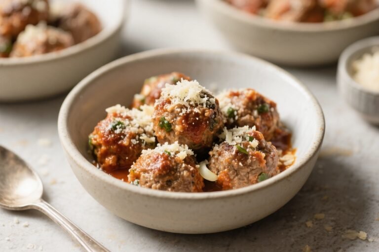 Garlic Parmesan Turkey Meatball Bowls – Cozy, Savory, and Meal-Prep Friendly