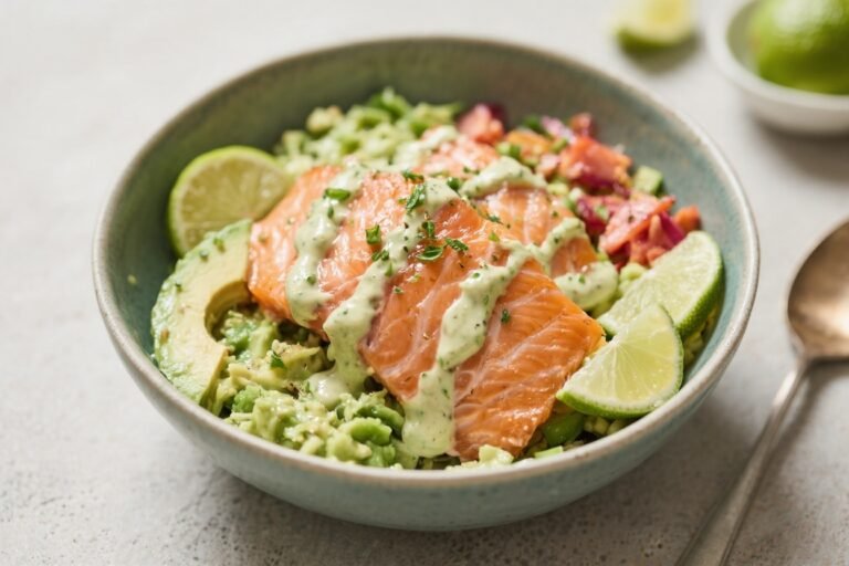 Creamy Avocado Lime Salmon Bowls – Fresh, Zesty, and Satisfying
